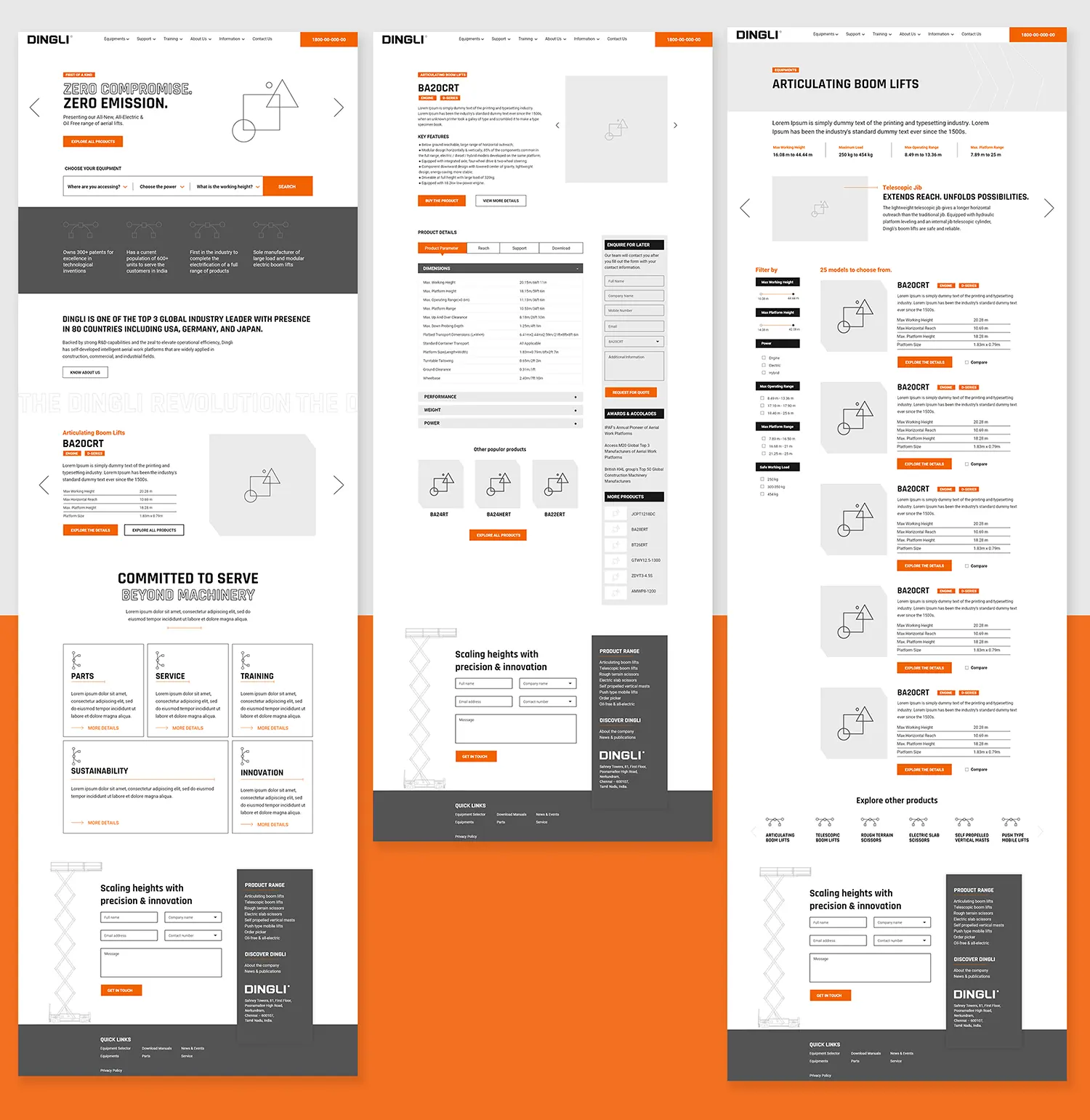 Dingli eCommerce Website Design Wireframes Image
